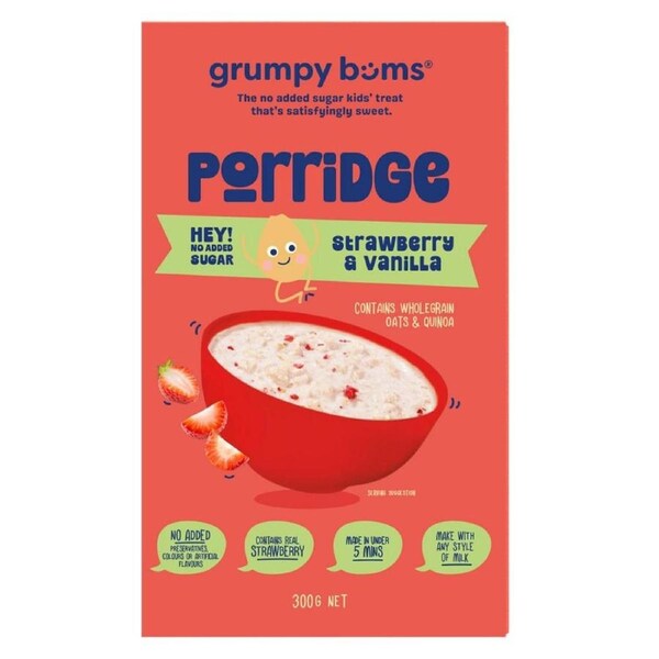 Grumpy Bums Strawberry and Vanilla Porridge 300g