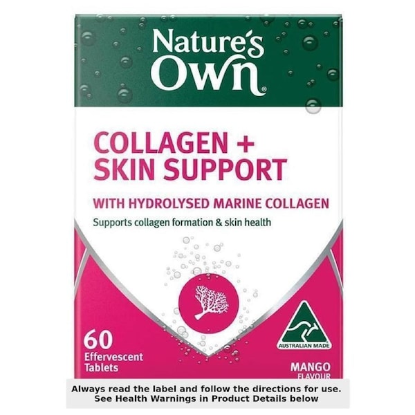 Nature's Own Effervescent Collagen + Skin Support Tablets 60 Pack