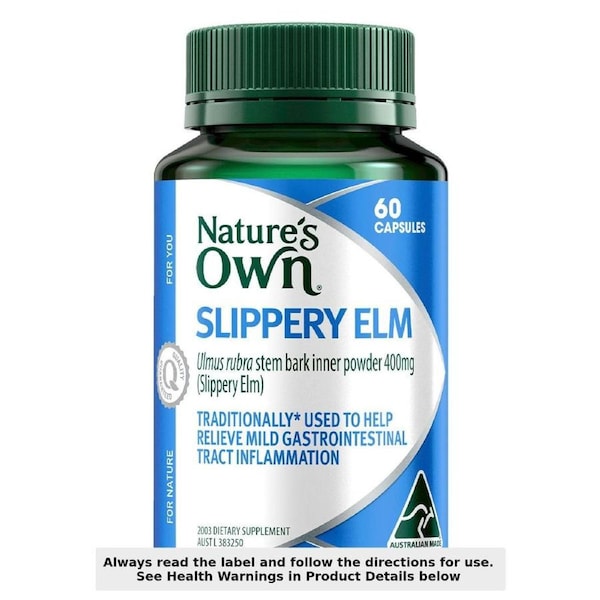 Nature's Own Slippery Elm 400mg 60 Capsules