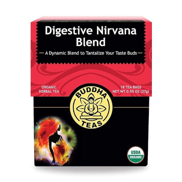 Buddha Teas Organic Herbal Tea Digestive Nirvana Blend 18 Pack