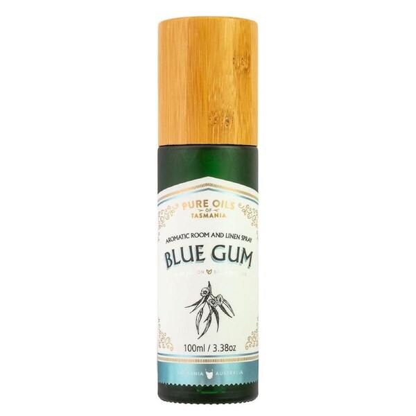 Pure Oils of Tasmania Blue Gum Room and Linen Spray in Bamboo Box 100ml