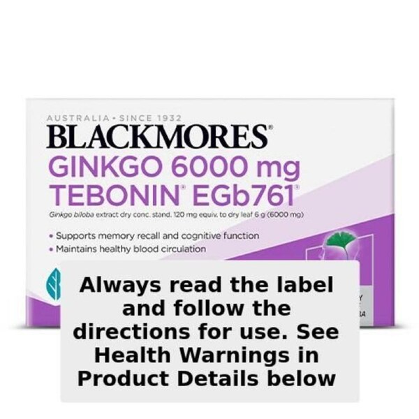 Blackmores Ginkgo 6000mg Tebonin Egb 761 - 30 Tablets