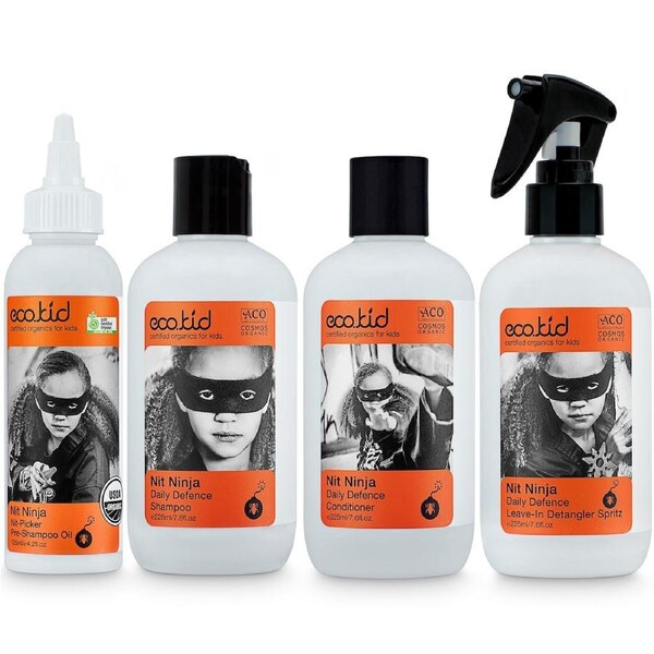 Eco.kid Organics Nit Ninja Total Headlice Defence Haircare Four Pack Bundle