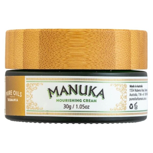 Pure Oils of Tasmania Manuka Nourishing Cream in Bamboo Box 30ml