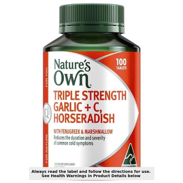 Nature's Own Triple Strength Garlic+C Horseradish 100 Tablets