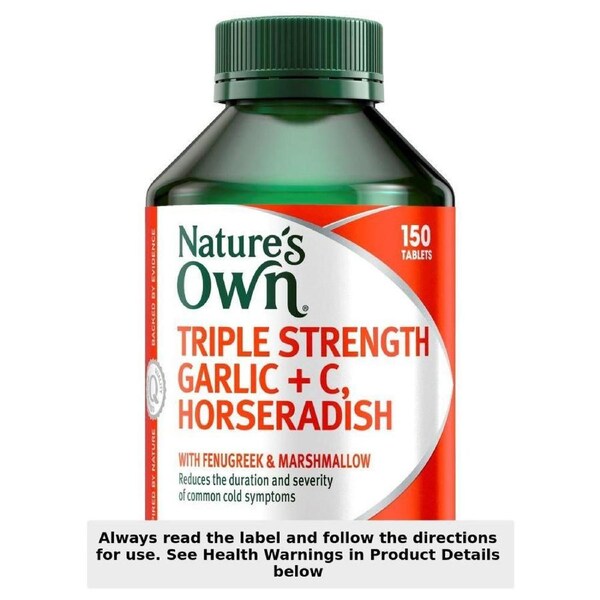 Nature's Own Triple Strength Garlic+C Horseradish 150 Tablets