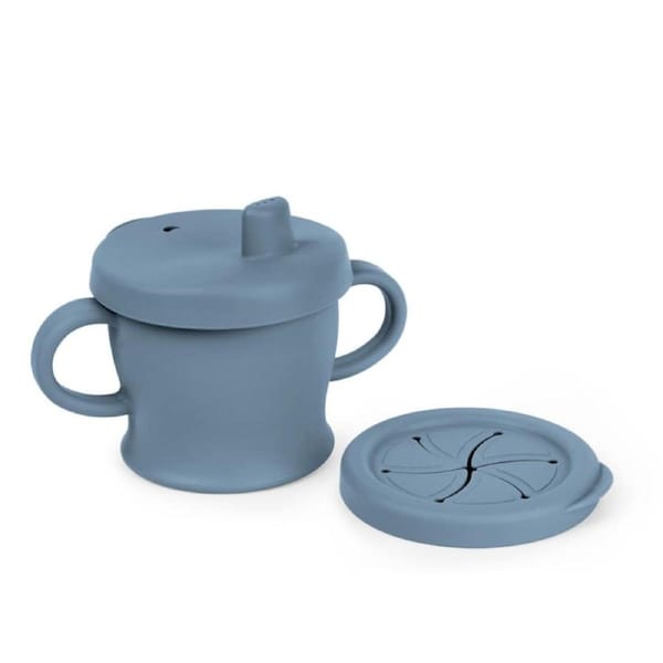 Haakaa Silicone Sip-N-Snack Cup - Bluestone