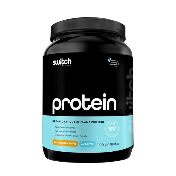 Switch Nutrition Organic Sprouted Plant Protein Peanut ButterToffee 900g