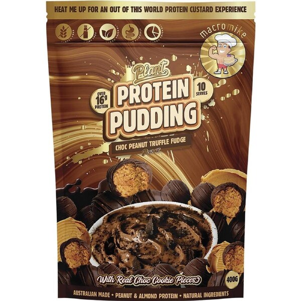 Macro Mike Plant Protein Pudding Choc Peanut Truffle Fudge 400g