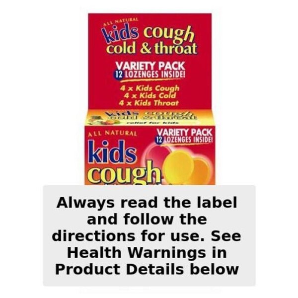 Key Sun Kids Cough Cold & Throat Lozenges Variety Pack 12 Pack