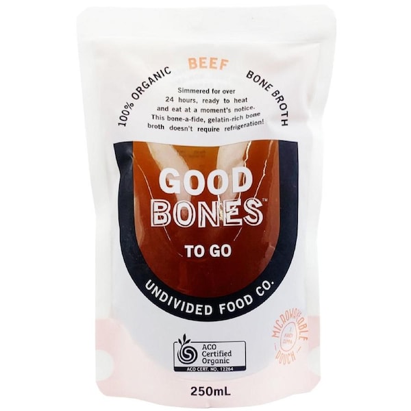 Undivided Food Co Good Bones Certified Organic Beef Bone Broth 250ml