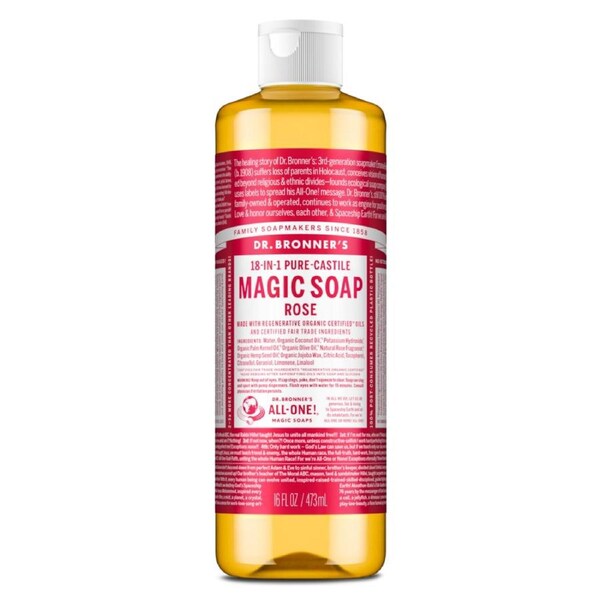 Dr Bronner's Pure Castile Liquid Magic Soap Rose 473ml