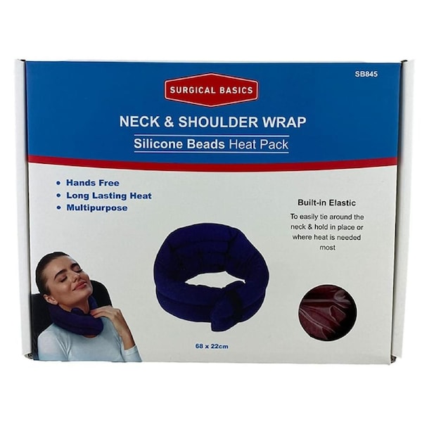 3P Surgical Basic Silicone Bead Heat Pack - Neck & Shoulder Wrap 1 Pack Assorted Colours