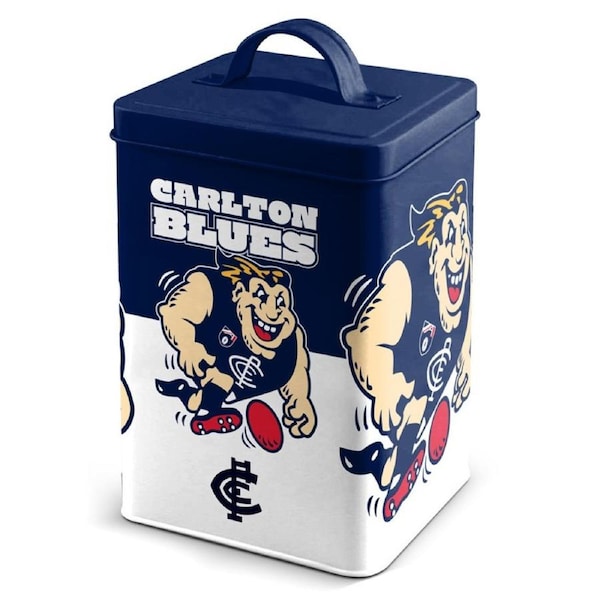 Carlton Blues AFL Cookie Storage Tin with Full Colour Logo Design
