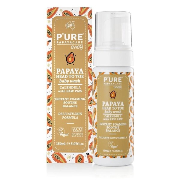 P'ure Papayacare Papaya Head to Toe Baby Wash 150ml