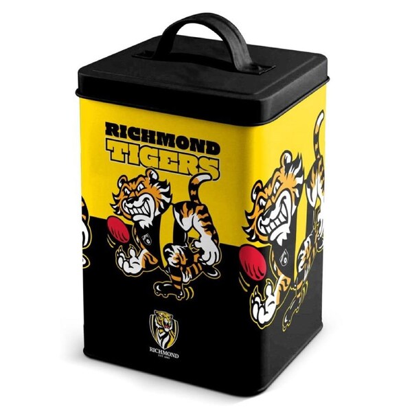 Richmond Tigers AFL Cookie Storage Tin with Full Colour Logo Design