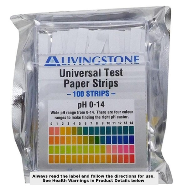 Livingstone Universal Test Paper Strips pH 0-14 100 Pack