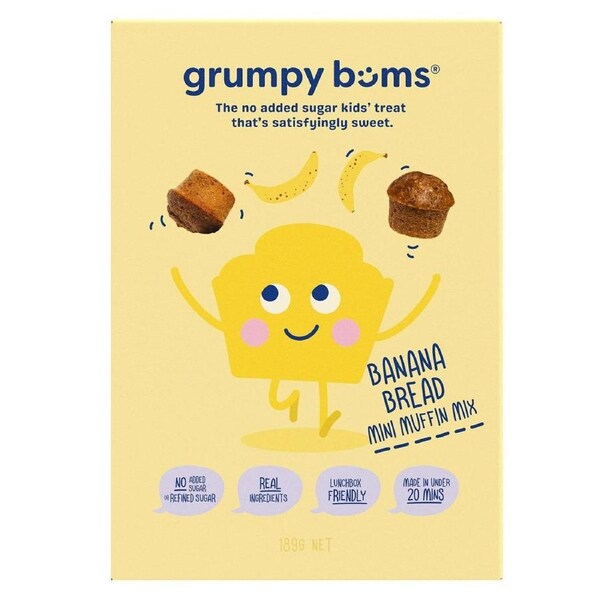 Grumpy Bums Banana Bread Mini Muffin Mix 189g