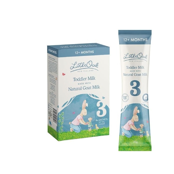 LittleOak Goat's Milk Toddler Sachets Stage 3 - 6 x 30g