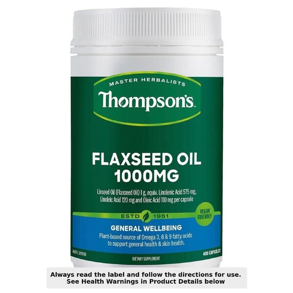 Thompsons Flaxseed Oil 1000mg 400 Capsules