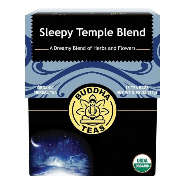 Buddha Teas Organic Herbal Sleepy Temple Blend Tea 18 Pack