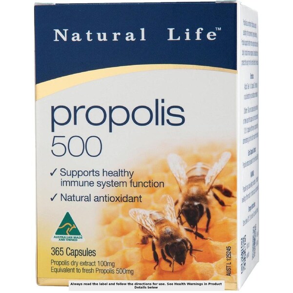 Natural Life Propolis 500mg 365 Capsules