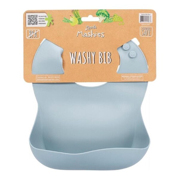 Little Mashies Silicone Washy Bib Dusty Blue