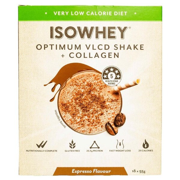 Isowhey Optimum VLCD + Collagen Shake Espresso 18 x 55g