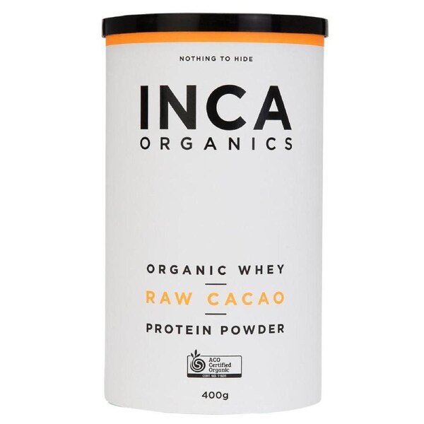 Inca Organics Organic Whey Raw Cacao Protein Powder 400g
