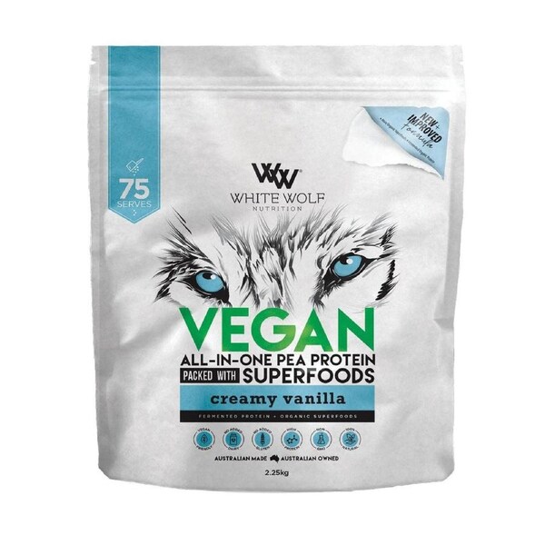 White Wolf Nutrition Vegan Protein With Superfoods Creamy Vanilla 2.25Kg