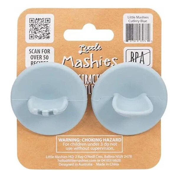 Little Mashies Silicone Distractor Cutlery Dusty Blue