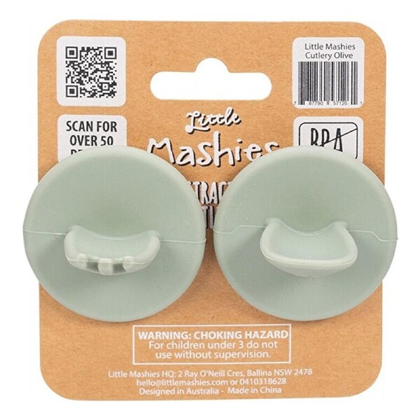 Little Mashies Silicone Distractor Cutlery Olive