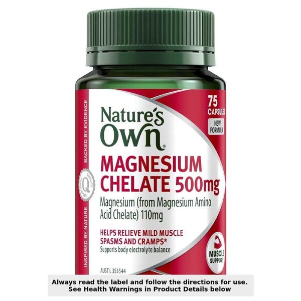 Nature's Own Magnesium Chelate 500mg 75 Capsules