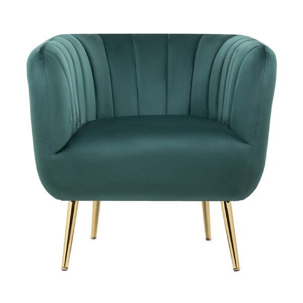 Cecil Premium Velvet Armchair Occasional Accent Tub Chair Green