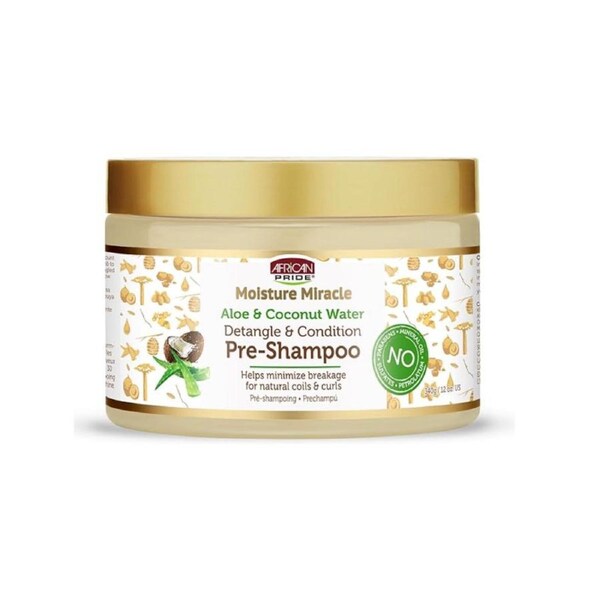 African Pride Moisture Miracle Aloe & Coconut Water Pre Shampoo 340g(12oz)
