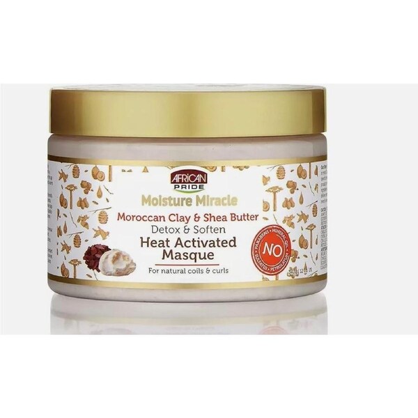 African Pride Moisture Miracle Moroccan Clay & Shea Butter Heat Activated Masque 340g