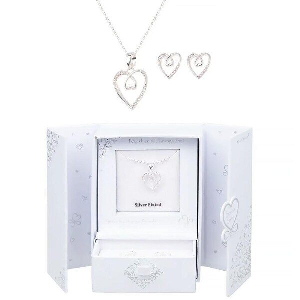Equilibrium Necklace & Earrings Set Sister, Gibson Gifts 20216