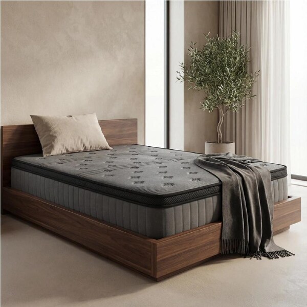 Advwin 7-Zone Double Mattress Pocket Spring 30cm Medium Firm Memory Foam Mattress