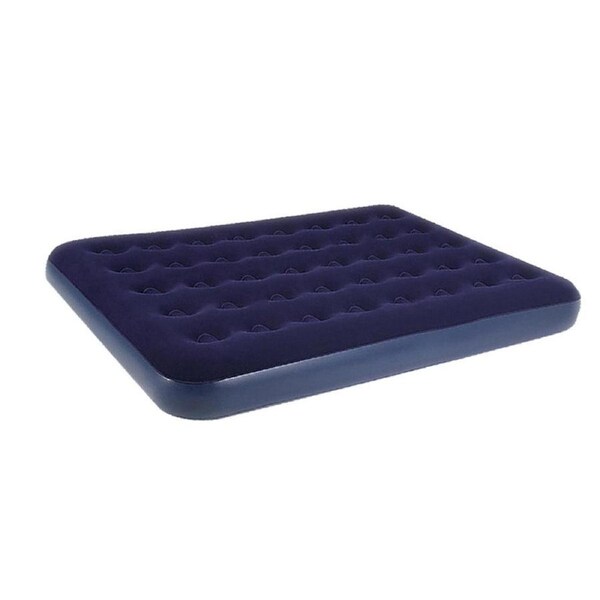 Single Inflatable Airbed 186x96cm Easy Inflate Flocked Air Mattress for Camping Guests