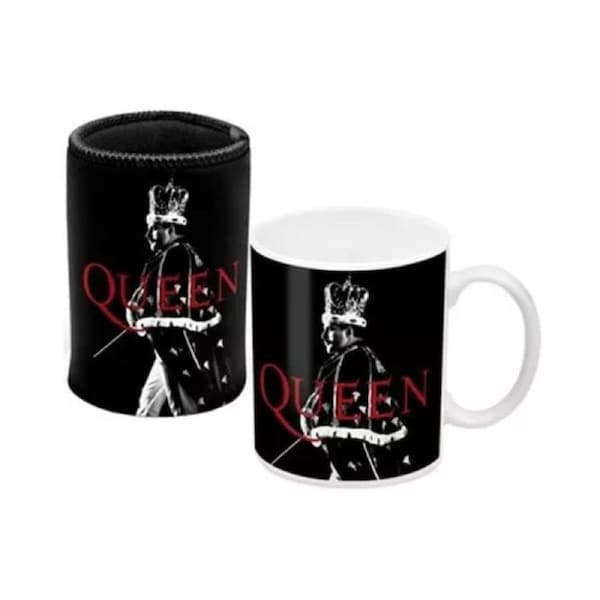 Queen Band Singer Coffee Mug and Can Cooler Gift Pack