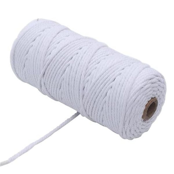 Natural Cotton Twisted Cord White Macrame Artisan Rope 4mm/100M Craft Wire Weave