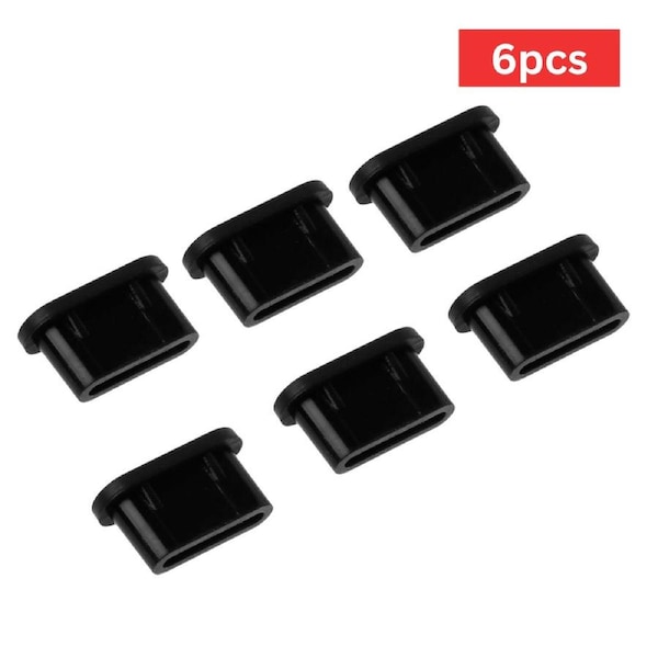 6pcs USB Silicon Type C Dust Protector Plug for Earphone and Charging