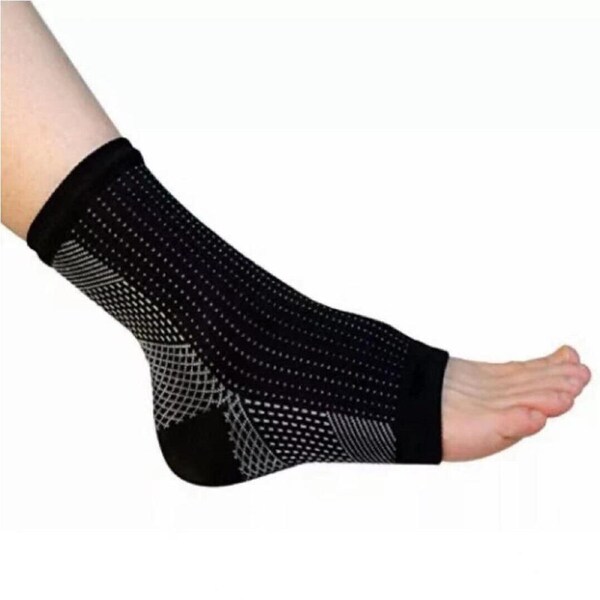 2 Pairs Black Plantar Fasciitis Compression Socks for Heel and Ankle Swelling