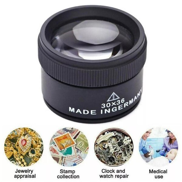 Eye Loupe Magnifier Pocket Jewellers Coin Magnifying Glass Black Jewelry
