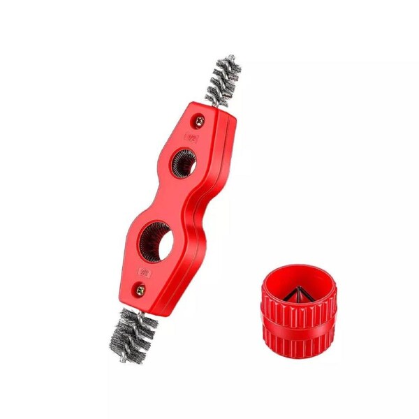 DIY Plumbing Tool Reamer Brush Chamferer Copper Pipe Cleaning Kit