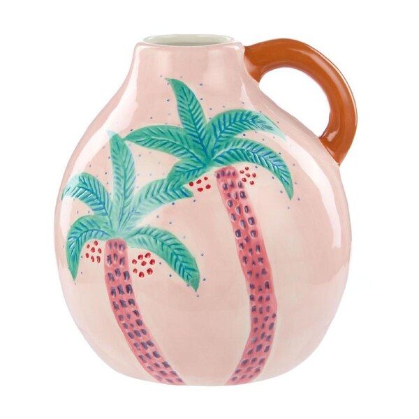 Emporium Pierson Palmer Pink Coconut Palm Vase Multi-Coloured 18x15x15cm