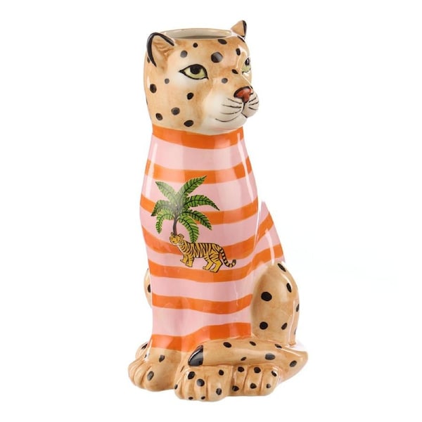 Emporium Pierson Leopard Planter - Red 17x12x25cm