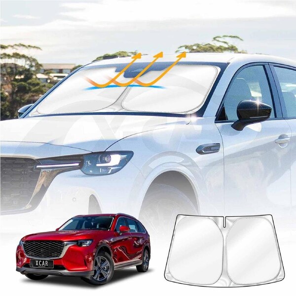 WindScreen Sun Shade for Mazda CX-80 CX80 2024-Onwards Blocks UV Rays Foldable Custom Wind Screen Sun Visor Protector