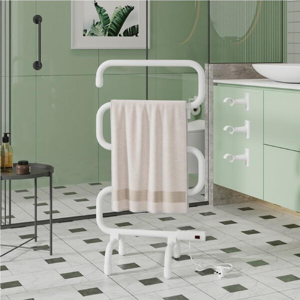 Advwin 5 Bars Electric Heated Towel Rail Rack Freestanding/Wall Mounted Clothes Warmer Ladder Rack Tower Dryer