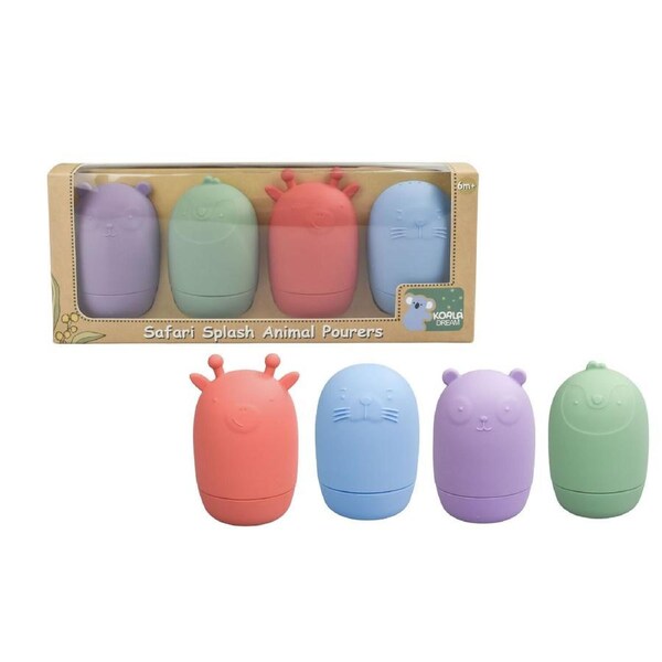 Koala Dream Bath Toys Safari Splash Animal Pourers Set of 4 Brights, Eleganter CA3022